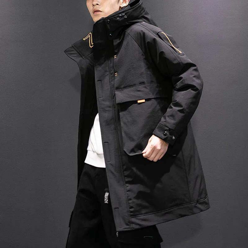 2021 Winter New Men's Hooded Down Jacket Casual Mid-length Trend Thick Warm Jacket