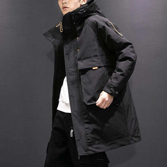 2021 Winter New Men's Hooded Down Jacket Casual Mid-length Trend Thick Warm Jacket