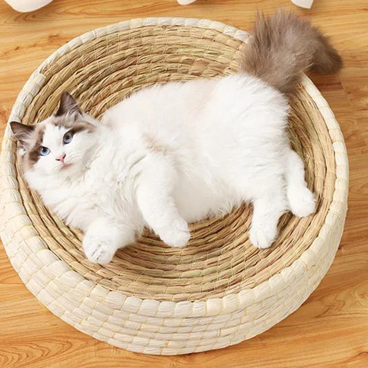 Grass Nest Bowl-shaped Cat Scratching Board Wear-resistant Cat Claw Cat Nest Woven Rattan Nest Willow Pet Toy Supplies