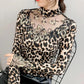 Spring and Autumn Lace Lace Round Neck Bottoming Shirt Women's Long Sleeve Slim Top