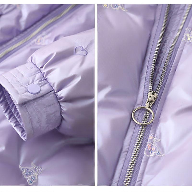 Girls' Warm Down Jacket Thick and Windproof Mid-length Coat Korean Style Over-the-knee Winter Coat