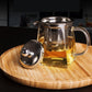 1PC Steep Glass Teapot Clear Tea Strainers Heat-resistant Stainless Steel Filter With Infuser
