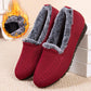 Winter Thermal Plush Shoes Women Flat Heel Slip on Loafers Plus Size Slip Resistance Flats Shoes