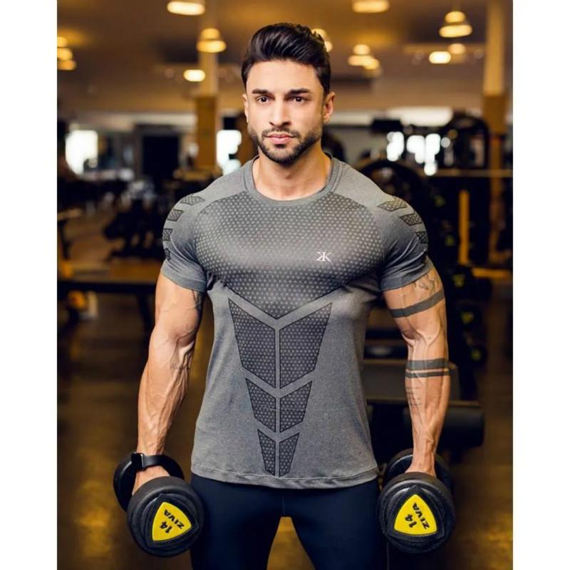 Sports Short-sleeved Men's Quick-drying Tops, Running Training Basketball Uniforms, Tights, High-elastic Fitness T-shirts