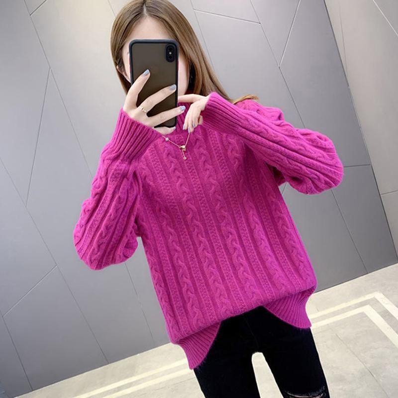 Sweaters Women Turtleneck Pullovers Female Knitted Oversize Sweater Long Sleeve Autumn Winter Bottoming Tops Basic Office