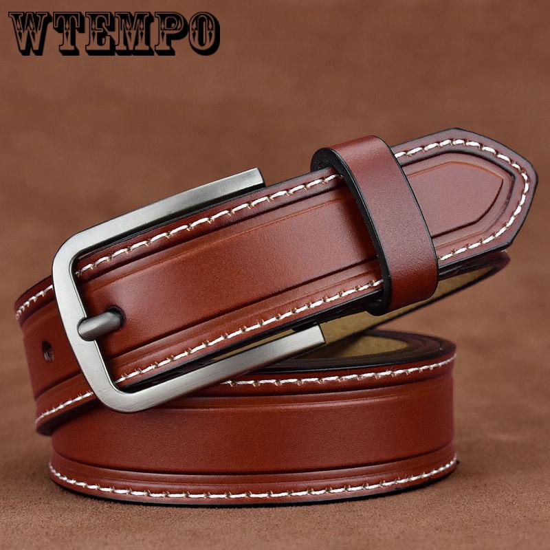 Round Metal Circle Belt Female PU Leather Waist Belts for Women Jeans Pants