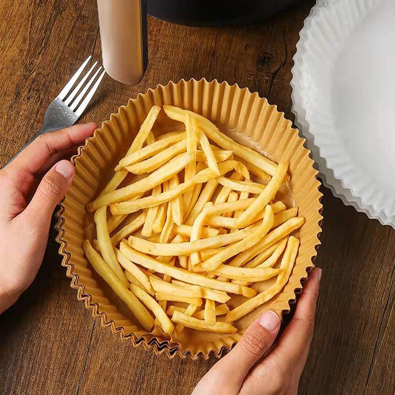 50Pcs Air Fryer Disposable Paper Liner, Baking Paper for Air Fryer Oil-proof, Water-proof, Food Grade Parchment for Baking Roasting Microwave