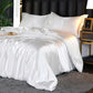 Ice Silk Four-piece Double-sided Mulberry Solid Color Silk Slide Pillow Cover Sheet Set Summer Cool Bedding