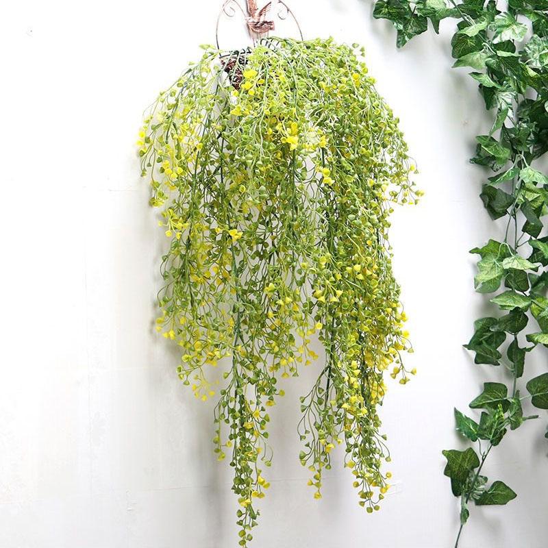 Mural Wall Hanging Simulation Willow Green Plant Artificial Flower Plastic Flower Rattan Bar Restaurant Living Room Kindergarten Decoration