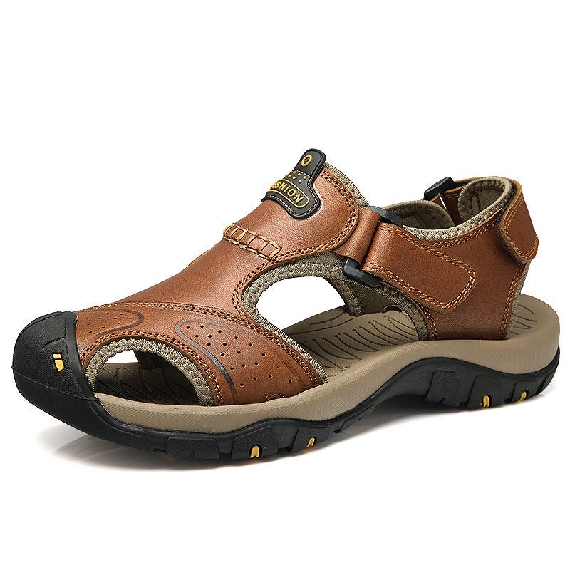 Sandals Leather Men's Shoes Outdoor Beach Shoes Men's First Layer Cowhide Sandals Men's Shoes