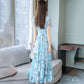 Chiffon Print Dress Summer V-neck Long Women's Thin Large Size Beach Skirt Large Skirt Elegant Temperament Dance Mid-length Skirt