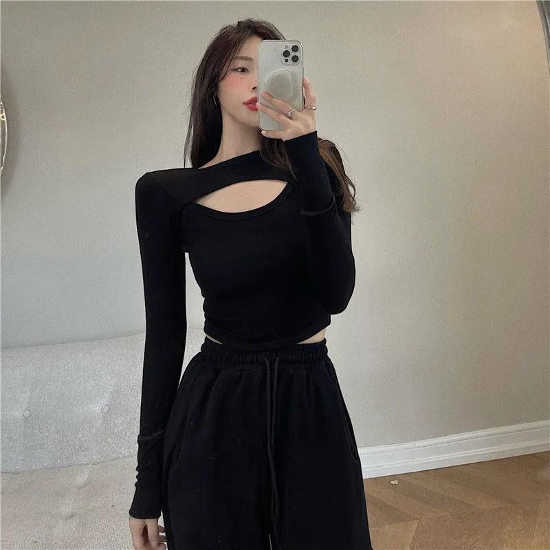 2PCS Ladies Pure Desire Suit Loose High Street Leisure Sports Two-piece Spring and Autumn Long Sleeve Sexy Loose Pants Suit