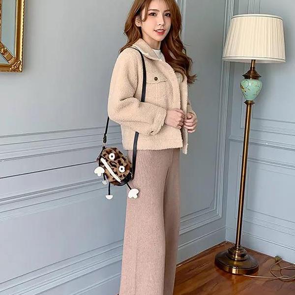 Winter Cashmere Short Women's Coat Women Solid Oversized Jacket