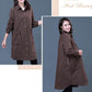 Women's Long-sleeved Striped Shirt Loose Casual Plus Size Mid-length Blouse