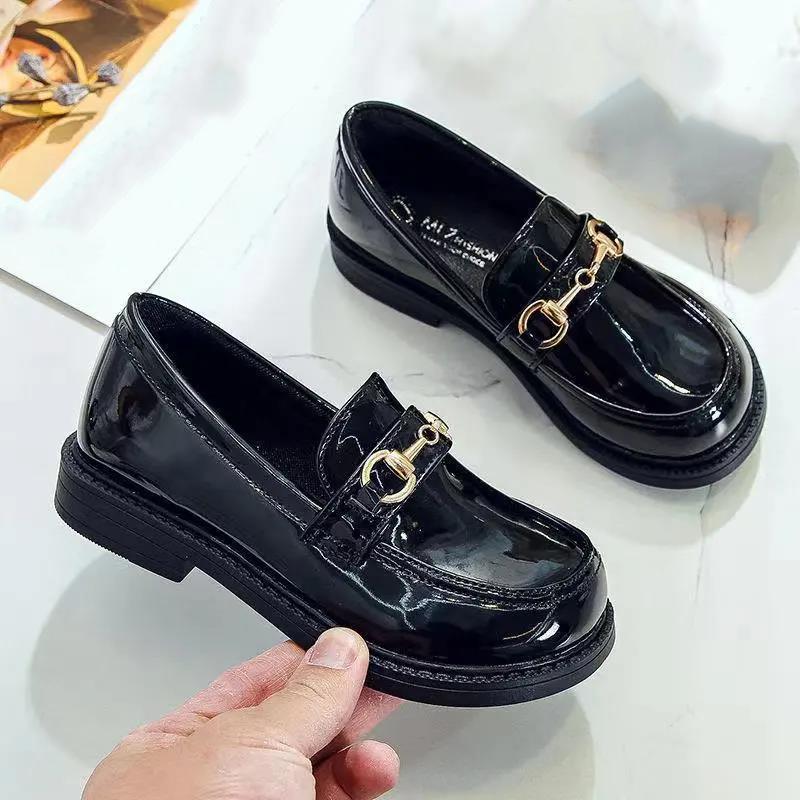 Children Elegant Princess Leather Casual Shoes Kids Girls Wedding Dress Party Solid Color Shoes for Girls