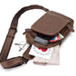 Chest Bag Men Coffee Large Capacity Multi-pocket Soft Leather Shoulder Bag Outdoor Sports Pockets