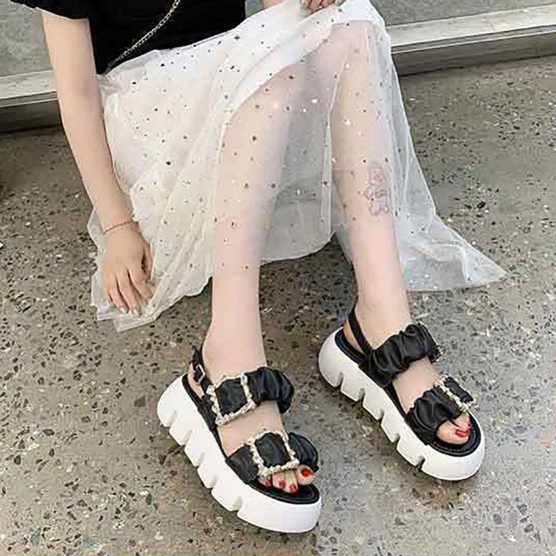 Sandals Women's Summer Fairy Style Fashion Trifle Thick-soled Roma Shoes