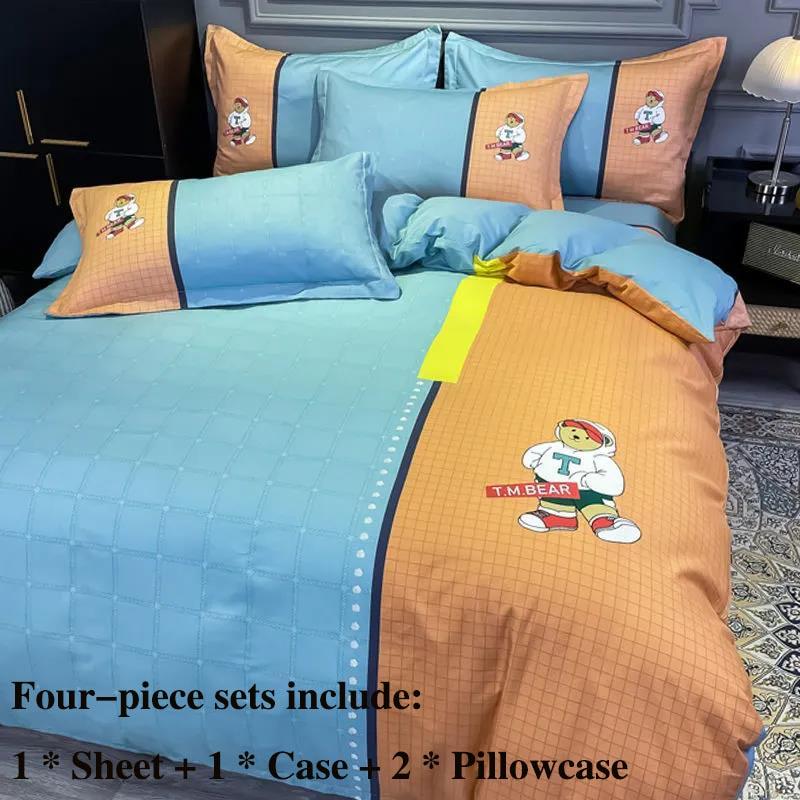 Pure Cotton Four-piece Bed Supplies Light Luxury High-grade Loaded Pillowcase Single Set 1.5 Meters 1.8 Meters Bed Supplies