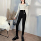 WTEMPO Women's Super High Waist Leggings Can Be Worn Outside Cotton Black Pants Look Thin Tight Stretch Trousers