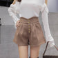 Woolen Shorts Women Loose High Waist Wide Leg Boots Shorts For Shorts Women