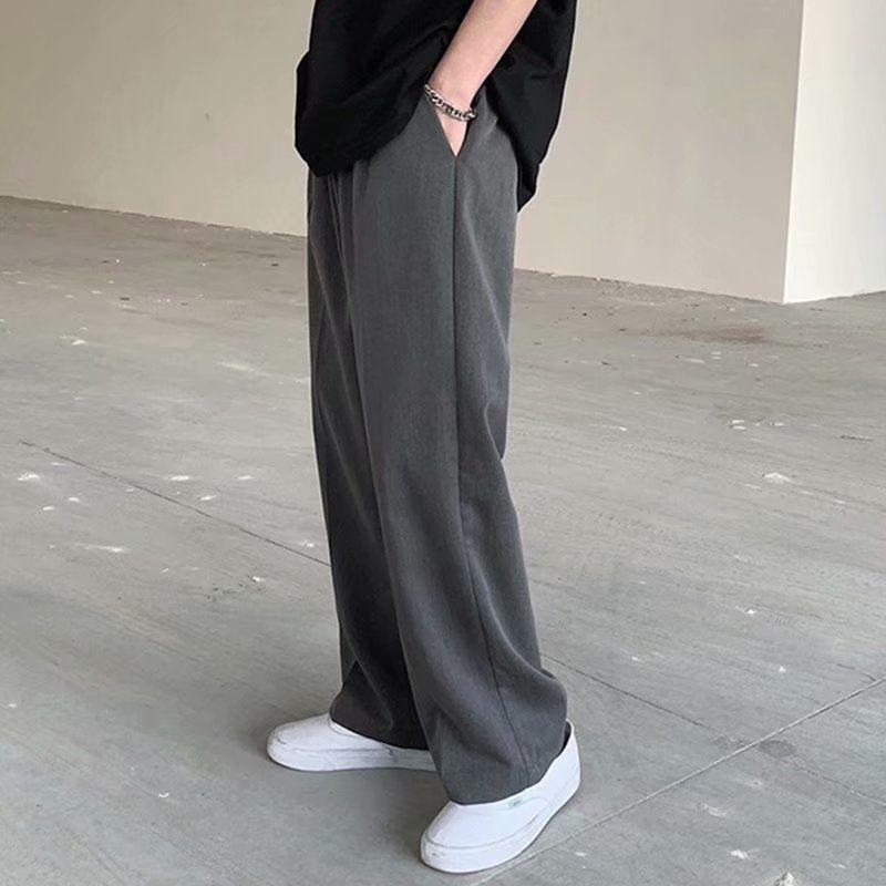 Loose Fall Trousers Spring Wide-leg Straight Cropped Casual Trousers