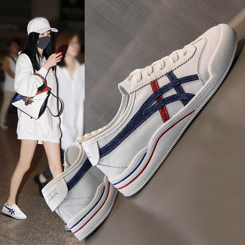 Spring and Autumn Flat Bottom Korean Sports Shoes Casual Shoes Soft Bottom Leather White Shoes Women Single Shoes