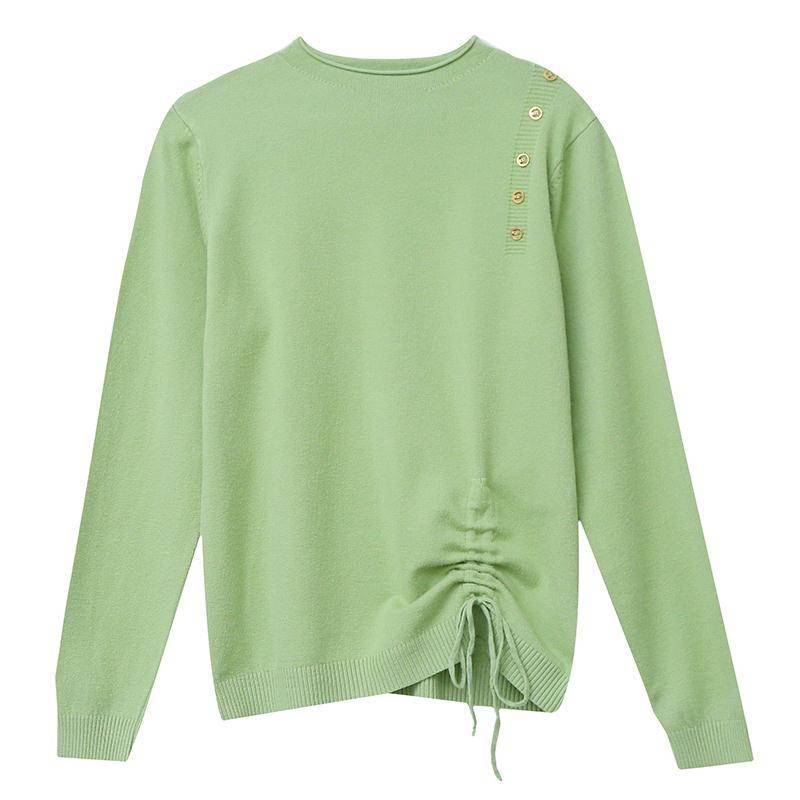 Knitwear Women's Autumn and Winter New Sweater Loose Joker Drawstring Design Tops Long Sleeve