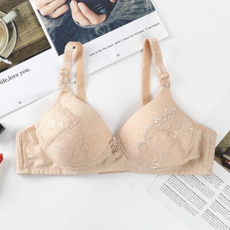 Bra Without Steel Ring Gather The Underwear Receive The Breast Milk Small Chest Breathable Anti-sagging Large Size Adjustment Bra Lace
