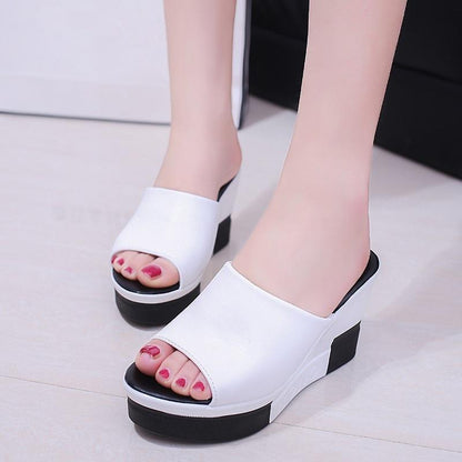 Women Summer Sandals Women's Pure Color Sandals Fashion Casual Thick Bottom Sandals