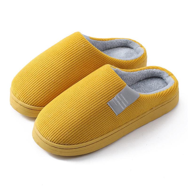 Women Autumn and Winter Cotton Slippers Indoor Non-slip Soft Bottom Warmth Month Shoes Simple Plush Half-pack with Floor Mop