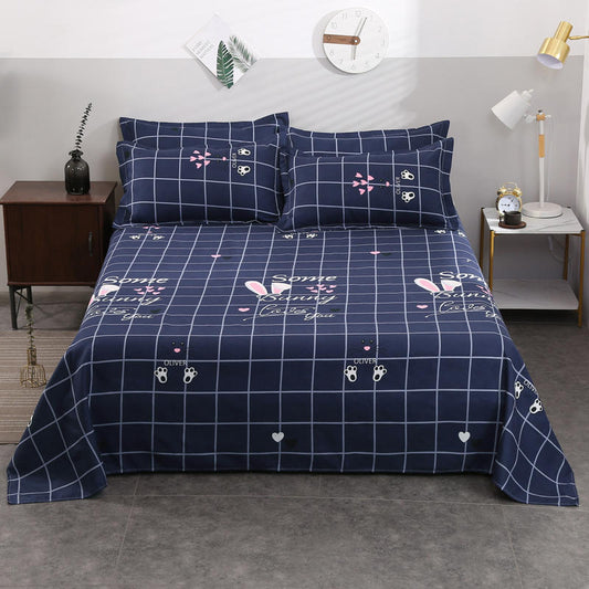 Bed Linen 100% Cotton Sweat-absorbent Breathable Soft Three-piece Cotton Bed Linen Single Bed Double Bed Pillowcase Machine Washable Anti-static