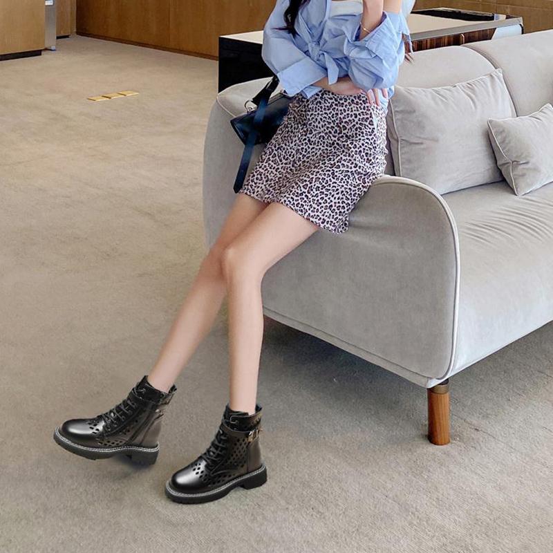 Women's Summer Thin Martin Boots All-match British Style Breathable Single Boots Mesh Cutout Boots