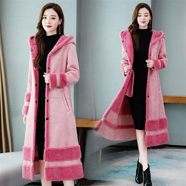 Women Winter Warm Faux Fur Coat Thick Women Long Hooded Coat Women Warm Fleece Lining Coat