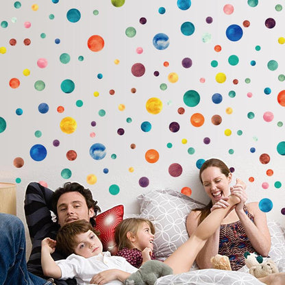 Color Circle Three Generations Removable Bedroom Living Room Combination Wall Stickers