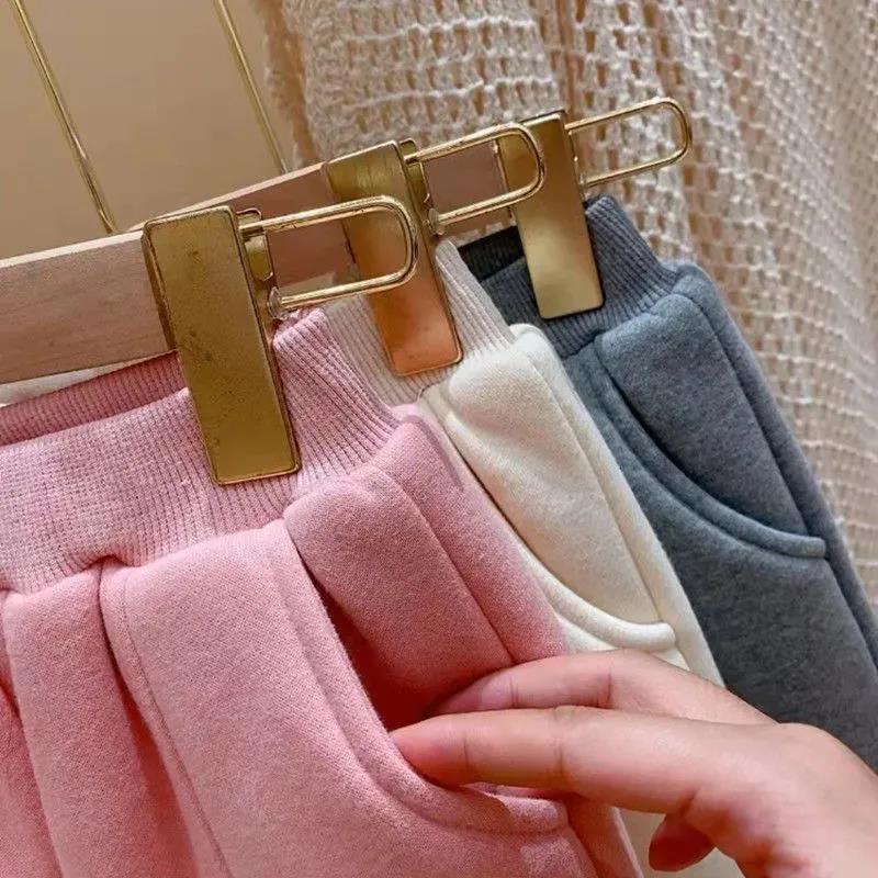 Girls' Cotton Pants Winter Plush Thickened Men's and Women's Treasure A Pair of Winter Loose Pants Children Wear Warm Sweatpants