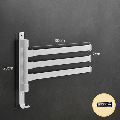 30cm Towel Rack Rotating 3 Bar Bathroom Shelf Rack Towel Bar Bathroom Artifact Hanging Towel Rack Hook