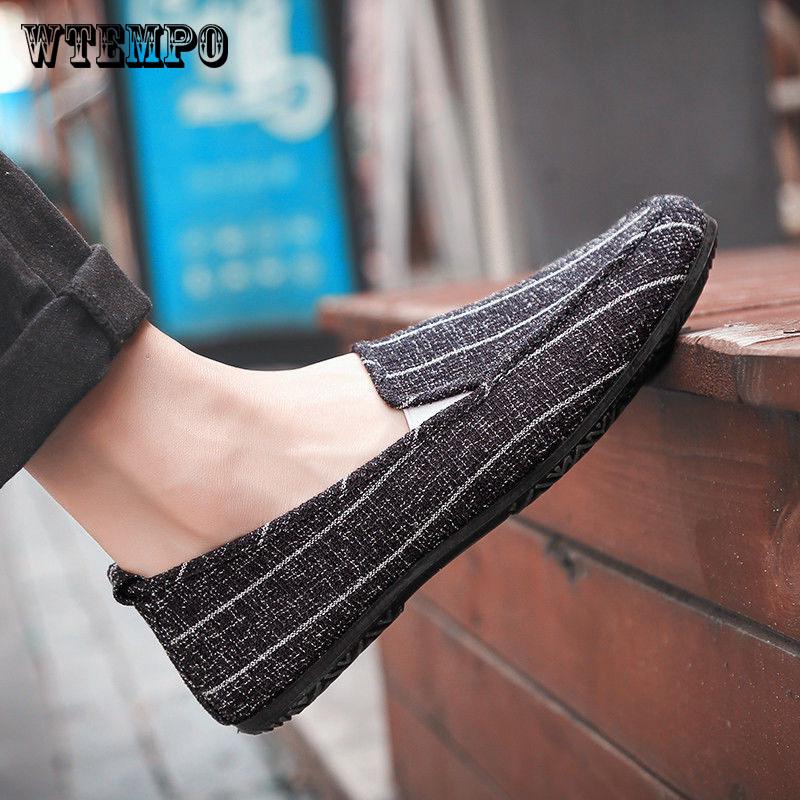 Pair of Shoes New Men's Leisure Pedal Shoes Casual Canvas Shoes Men Loafers Shoes