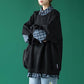 Cotton Spring and Autumn Clothes Fake Two-piece Sweater for Boys and Girls Loose Plaid Shirt Stitching on Clothes
