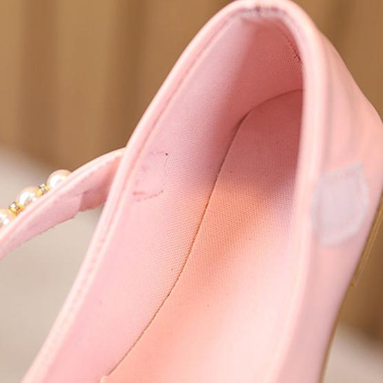 Girl's Soft Soled beads Decoration Breathable Single Shoes Girls' Non Slip Solid Color Princess Shoes
