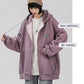 Women's Autumn Korean Style Hooded Cardigan Sweater Ladies Loose and Lazy BF Wind Ins Jacket Casual Zipper Cardigan