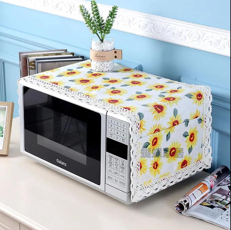 Microwave Oven Cover Towel Refrigerator Washing Machine Universal Cotton and Linen Dust Protection Cover