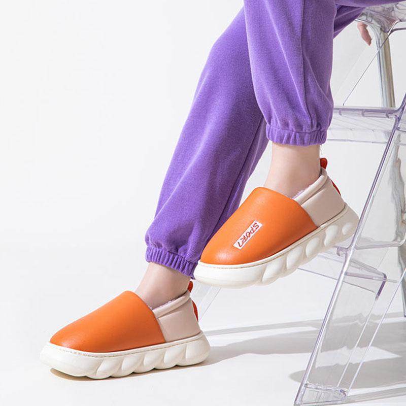 Winter Waterproof All-inclusive Heel Cotton Slippers Ladies Thick-soled Non-slip Home Household Cold-proof Warm and Velvet Cotton Shoes Men