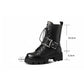 Autumn and Winter Martin Boots Belt Buckle Short Boots British Shoes Snow Boots Plus Velvet Warm Cotton Boots Motorcycle Shoes