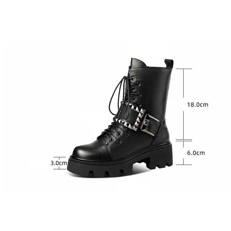 Autumn and Winter Martin Boots Belt Buckle Short Boots British Shoes Snow Boots Plus Velvet Warm Cotton Boots Motorcycle Shoes