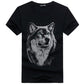 Summer Round Neck Print Wolf Head Men's Short-sleeved T-shirt