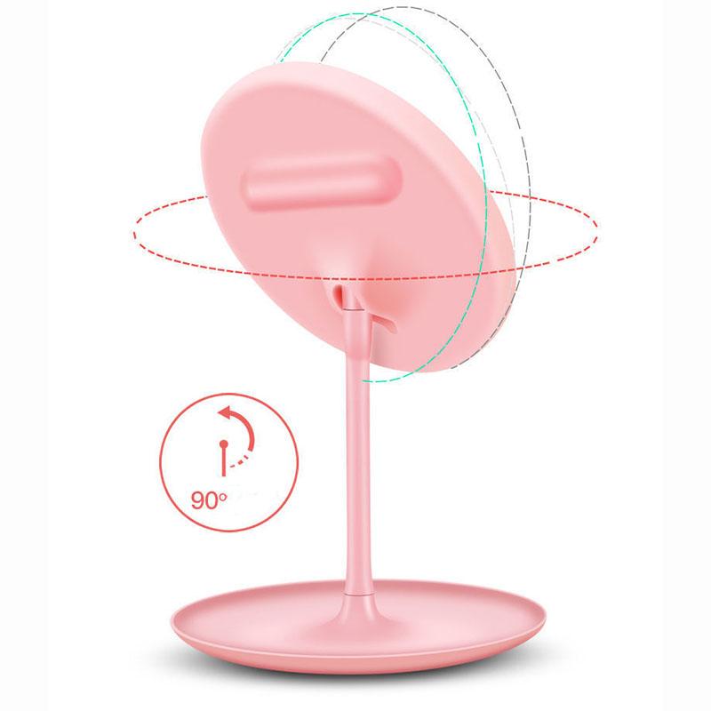 5 Times Magnifying Glass 3 Levels Ligthing LED Makeup Mirror Portable Travel Desktop Mirror Adjustable Touch Screen USB Charging