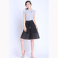 Summer Thin Chiffon Culottes Five-point Half Skirt Women's Slim Large Size High Waist Solid Color Mesh Office Short Skirt Pants