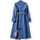 Women's Mid-length Windbreaker Spring and Autumn Plus Size British Style Coat Over The Knee Coat