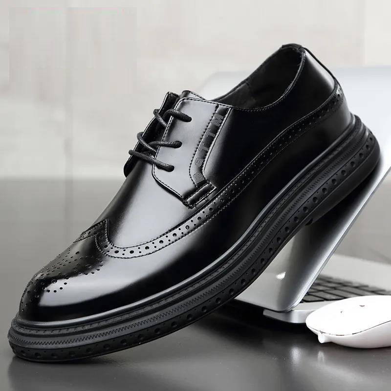 Leather Shoes Men's Business Suits Men's Leather Shoes Leather Breathable British Style Leather Shoes