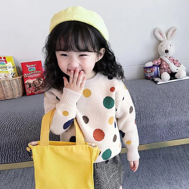 Girls' Sweaters Children's Pullovers Sweaters Girls Thickened Autumn and Winter Bottoming Sweaters Loose Knitwear